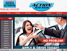 Tablet Screenshot of 1actionautosales.com